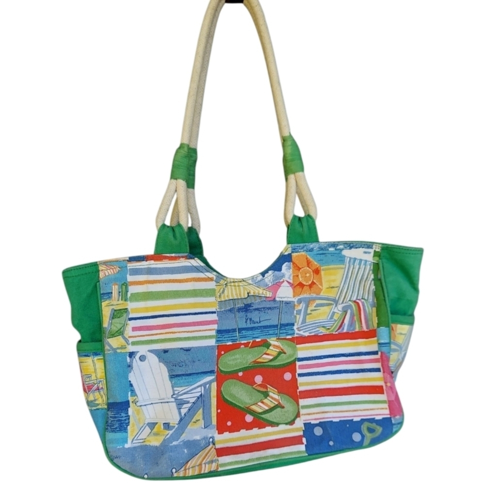 Paul Brent Beach Themed Canvas Tote Bag Beach Trips Travel Shoulder Bag